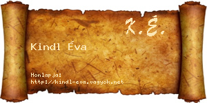 Kindl Éva névjegykártya
