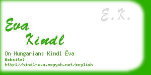 eva kindl business card